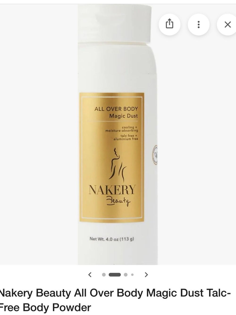 Nakery Beauty All Over Body Magic Dust - White with Gold Label